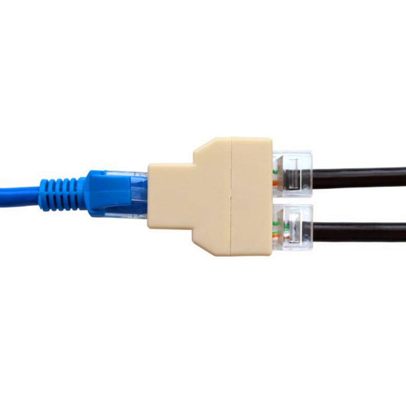 RJ45三通网络头一对使用rj45网线一分二同时上网连接/换头 延长器 - 图0
