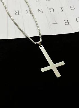 白柳倒逆十字架我在惊悚游戏里封神周边钛钢吊坠项链不掉色配饰