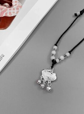 百岁红绳吉祥平安富贵周岁礼物铃铛吊坠锁头长命锁