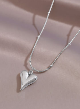 爱心项链轻奢小众钛钢锁骨链设计高级感饰品