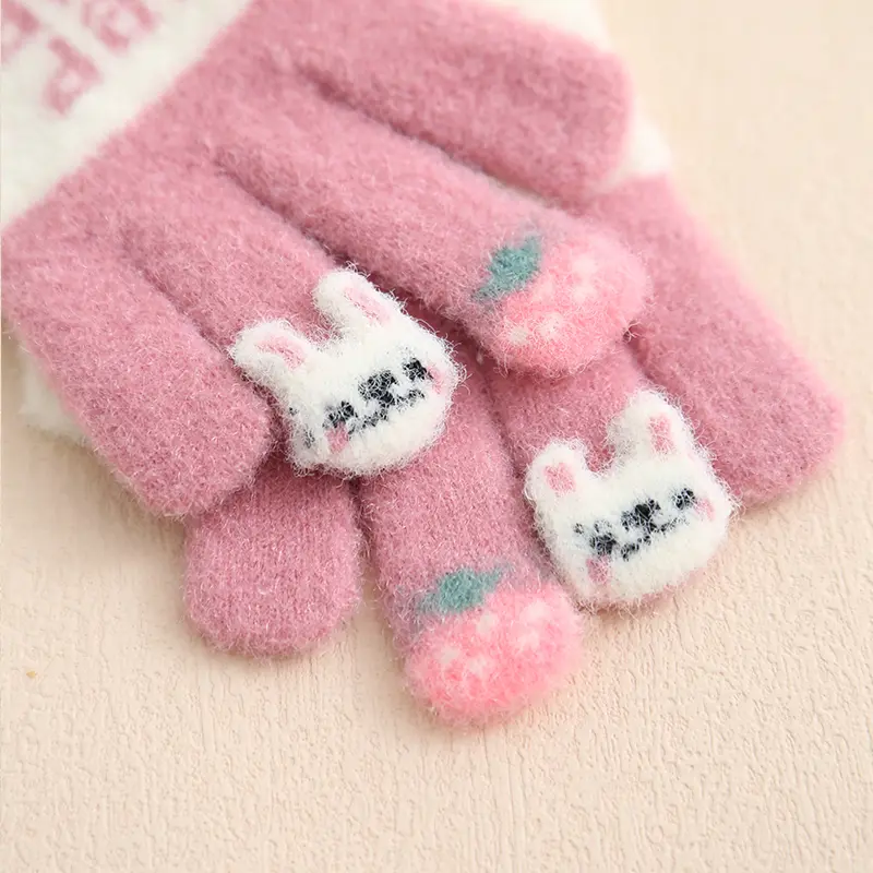 儿童保暖手套冬季男童女童卡通可爱小学生写字加厚防寒全分指手套,淘宝优惠券,粉丝福利购,淘宝优惠卷