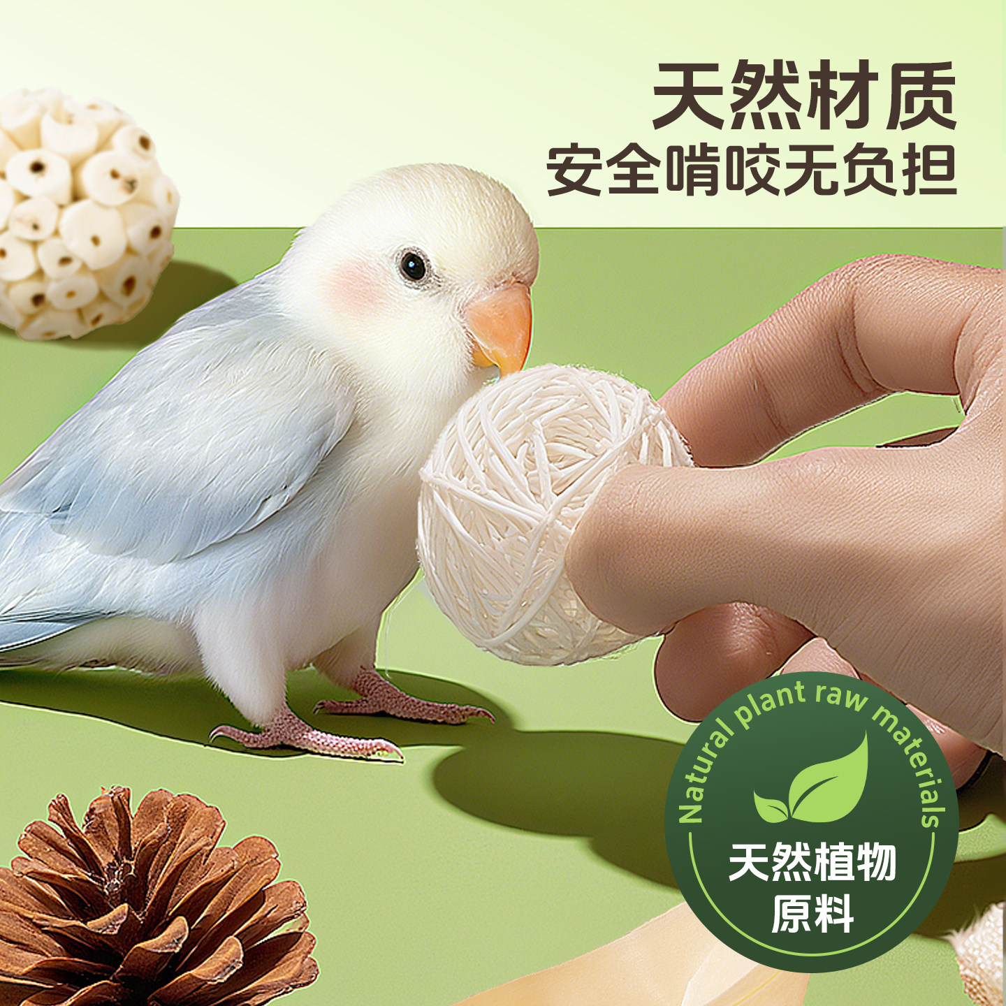 宠尚天鹦鹉藤球啃咬玩具觅食训练陪伴磨牙互动玄风虎皮鸟用品大全,淘宝优惠券,粉丝福利购,淘宝优惠卷