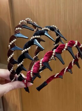 闺美秋冬新款波浪发箍防滑
