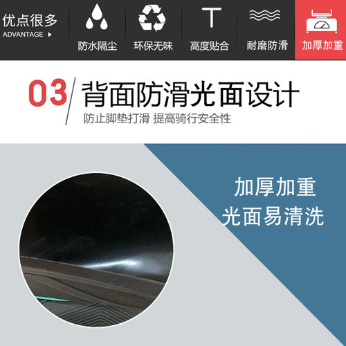 适用于九号NZMIX电动车短款橡胶脚垫踏板车NZMIX防水短款踏板脚垫 - 图3