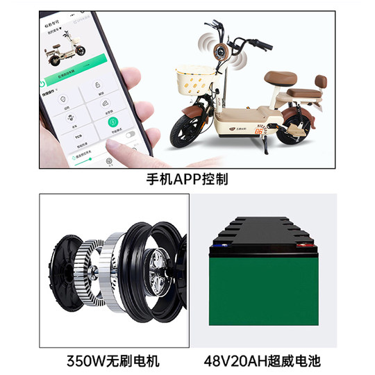 【智能APP】五星钻豹48V20ah国标电动自行车长续航电瓶车a32