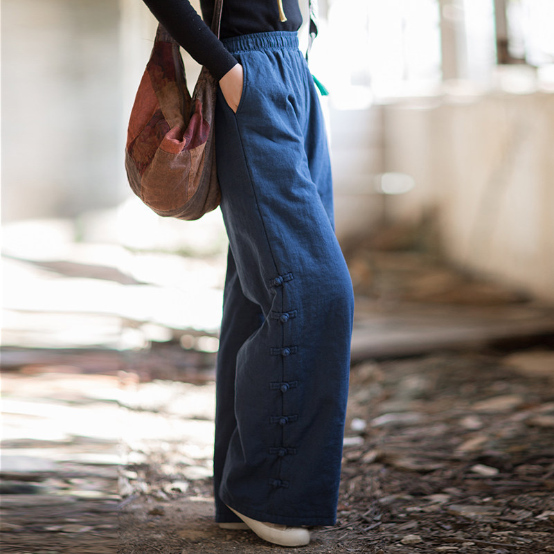 新中式苎麻棉裤百搭保暖加厚直筒长裤2025年冬季新款夹棉外穿棉裤,淘宝优惠券,粉丝福利购,淘宝优惠卷