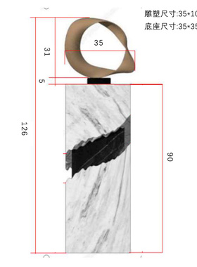 家居别墅酒店电视柜玄关落地装饰大理石底座摆件玻璃钢雕塑工艺品