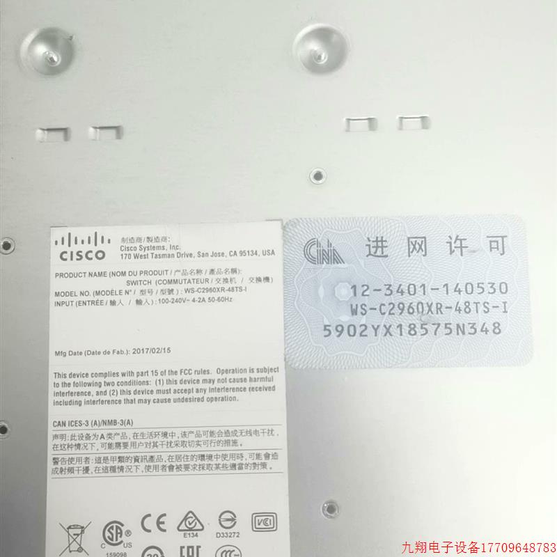 Inquiry before bidding Cisco WS-C2960XR-48TS-I Gigabit Switch, dual power supply, with negotiable price product