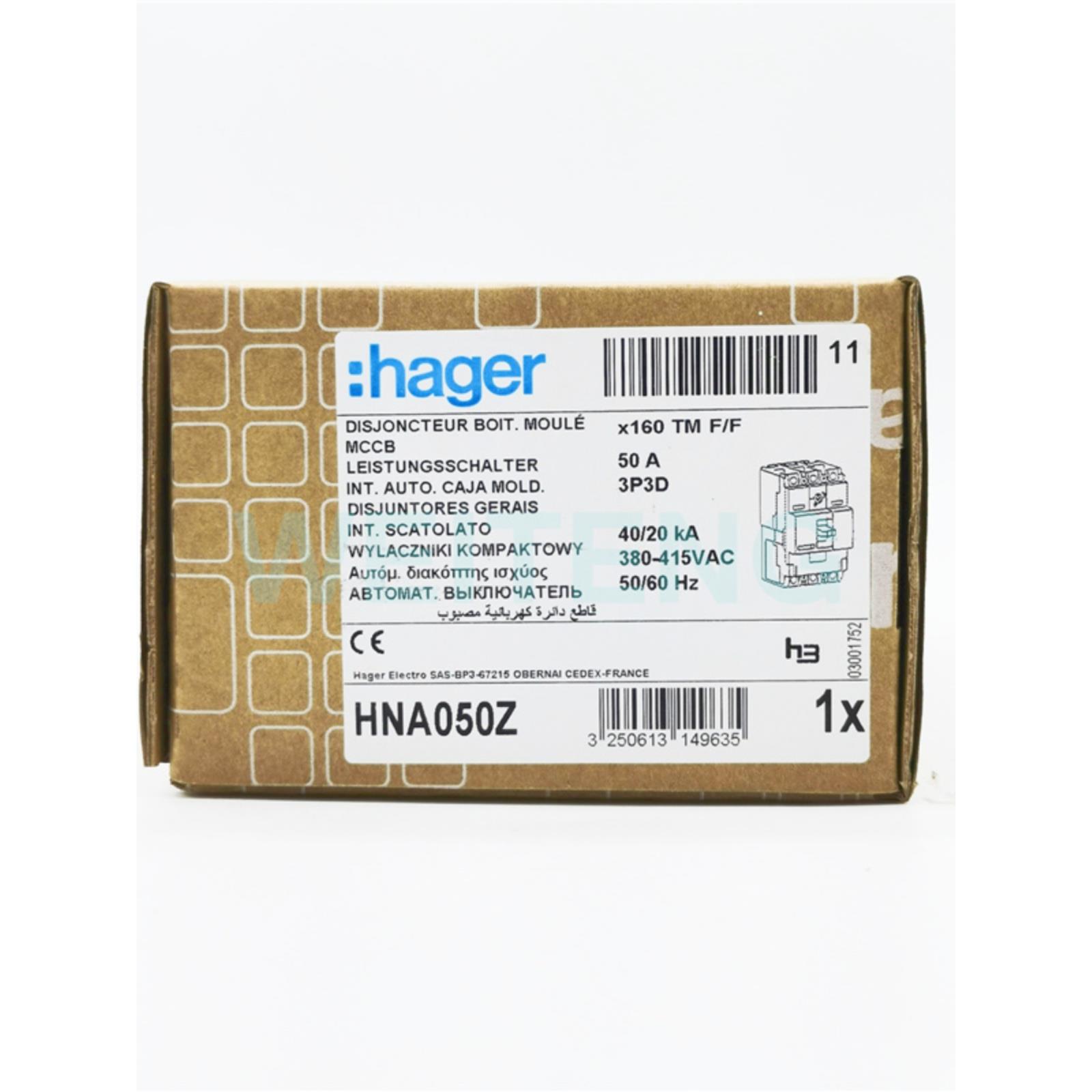 HAGER海格电气 HNA050Z 塑壳断路器415V三相H3X160-N空气开关MCCB - 图3