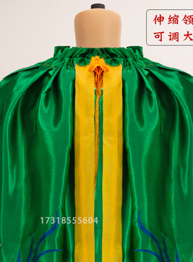 新款佛像神像披风关公财神爷绿色双龙披袍斗篷佛衣寺庙还愿可定制