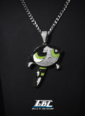 GBC飞天小女警吊坠联名花花毛毛泡泡动漫新款饰品潮辣妹项链小众