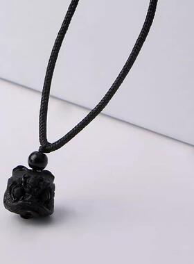 情侣布艺项链国潮新中式醒狮吊坠 国风男款女款不掉色学生闺蜜