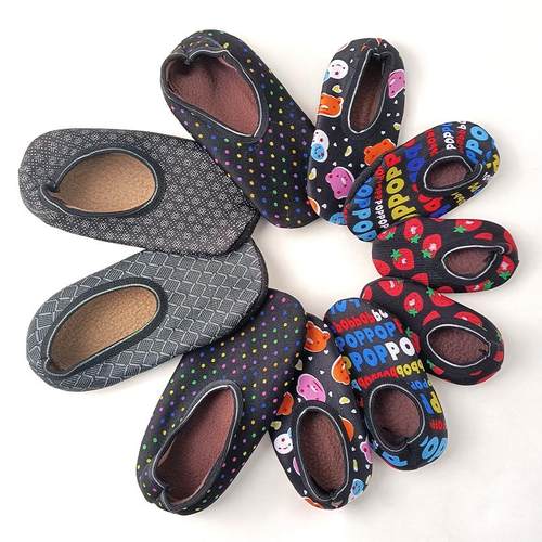 早教地板袜儿童宝宝防滑底袜套成人男女秋冬季加厚加绒学步鞋袜子 - 图0