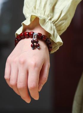 2026印度小叶紫檀高油密泥料念佛珠DIY手链串男女士复古风装配服