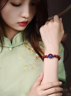 2026朱砂五路财神手链串红黄黑白绿五色财神补金木水火土女项链珠