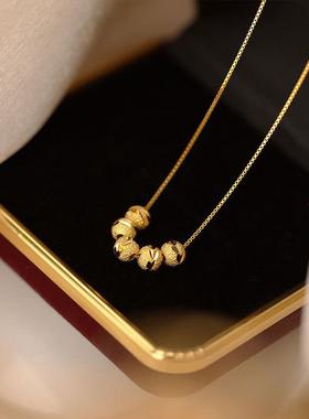 2026新款高级感小众设计五福临门钛钢项链铜镀五珠吊坠气质轻奢锁