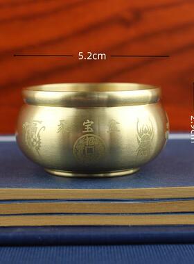 2026新款黄铜五路财神缸聚宝盆装饰摆件家居办公室店铺金属工艺品