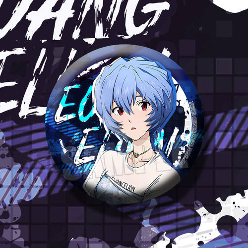 EVA动漫周边双闪艺术与潮流系列明日香绫波丽75mm双闪徽章吧唧 - 图2