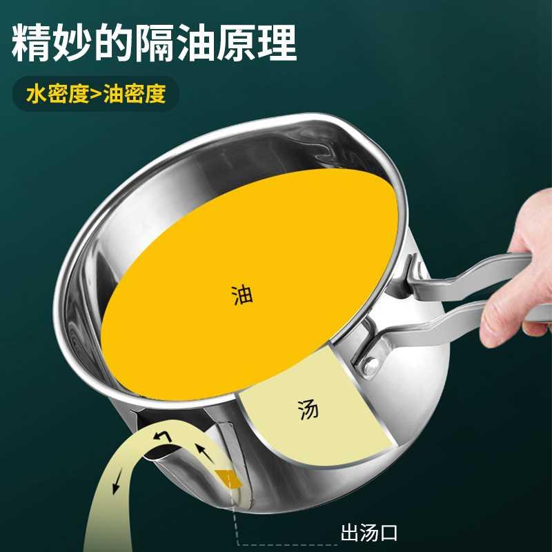 新款304不锈钢油汤分离勺家用滤油神器月子喝汤去撇油勺隔油汤分 - 图2