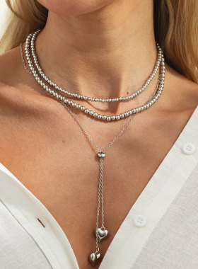 欧美跨境嘻哈ins风CCB串珠锁骨项