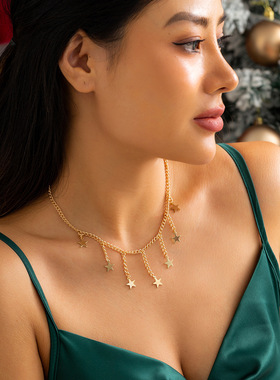 欧美跨境饰品简约细链条金属项饰