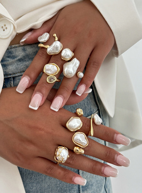 欧美跨境ins风巴洛克异形仿珍珠