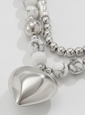 欧美跨境简约ins桃心形吊坠项链