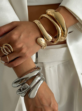 欧美跨境ins冷淡风金属光面抱抱