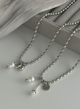 欧美跨境时尚金属爱心吊坠叠戴长