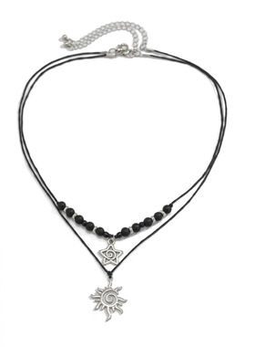 欧美跨境饰品复古太阳星形吊坠项