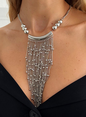 欧美跨境创意瀑布状金属圆珠链条