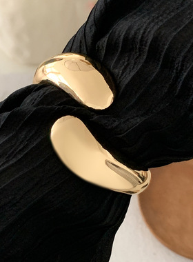 欧美跨境braclet夸张金属光面弹