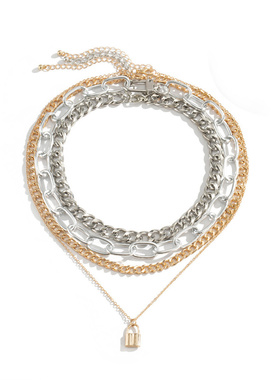 欧美跨境饰品朋克嘻哈多层粗链项