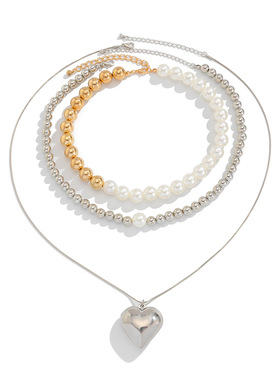 欧美跨境甜酷ins风爱心形吊坠项