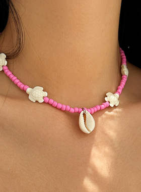 欧美跨境饰品沙滩度假米珠串珠项