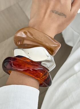 欧美跨境复古ins冰透晕染亚克力