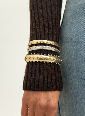 欧美跨境朋克重工金属柳钉弹簧扣