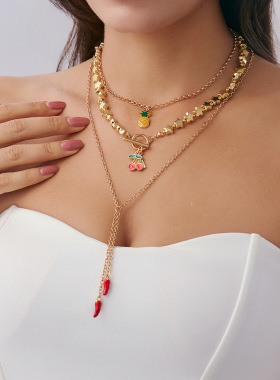 欧美跨境创意滴油樱桃菠萝水果项