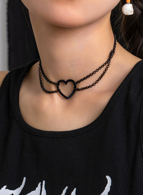 欧美跨境饰品嘻哈个性黑色十字链