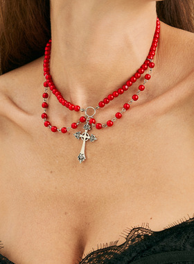 欧美跨境复古哥特金属十字架吊坠