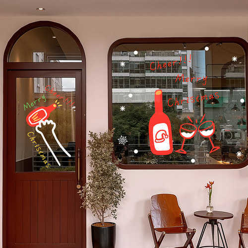 2026圣诞节玻璃贴纸静电贴圣诞老人装饰品酒店橱窗贴店铺门贴布置 - 图0