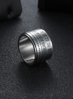阿拉伯数字可转动不锈钢钛钢ring