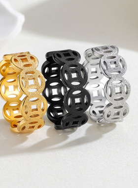 钛钢戒指转运指环情侣对戒ring大