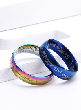 不锈钢钛钢情侣明星同款扳指