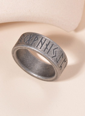 2024新款古银色饰品北欧维京文指