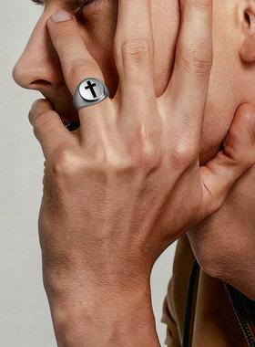 戒指个性朋克印章饰品嘻哈钛钢欧