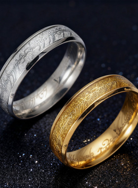 电影周边指环王魔戒电镀金色黑色