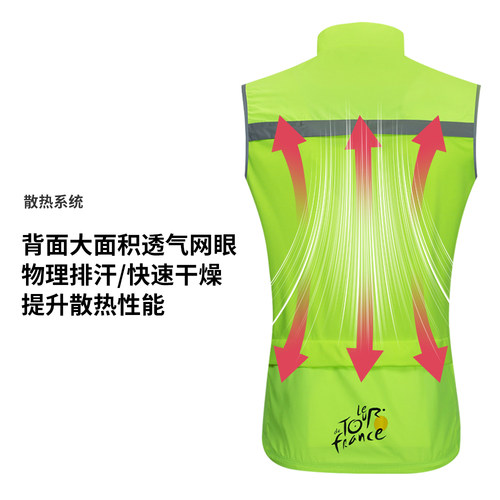 环法骑行马甲四季款公路车自行车防风防水快干透气骑行服背心外套 - 图3