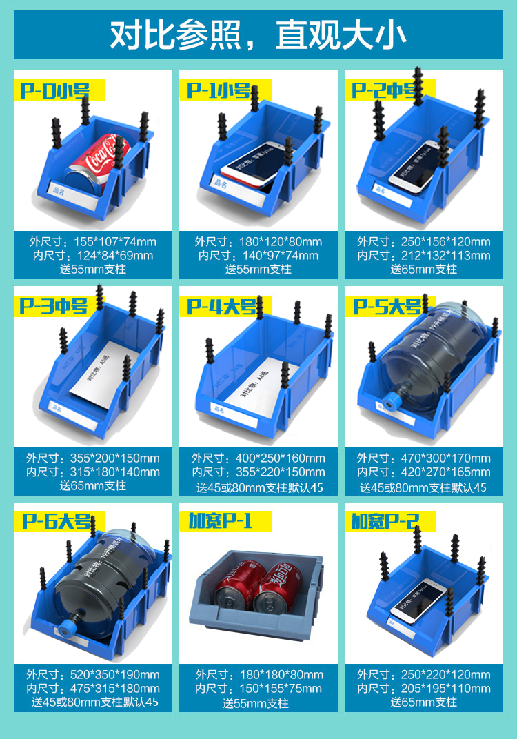 配件盒零件盒塑料盒五金盒盒收纳盒货架物料箱斜口工具分格盒螺丝 - 图1