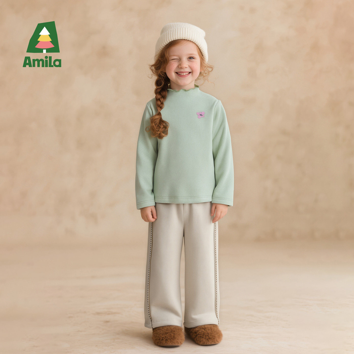 Amila女童半高领打底衫宝宝荷叶边长袖T恤儿童百搭秋冬上衣甜美新,淘宝优惠券,粉丝福利购,淘宝优惠卷